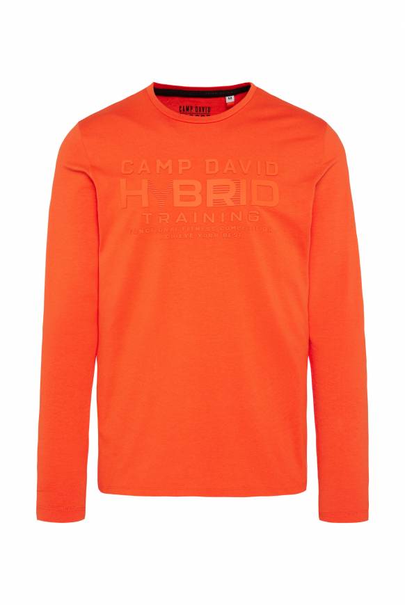 Soccx Langarmshirt Mit Rubber Print Signal Orange