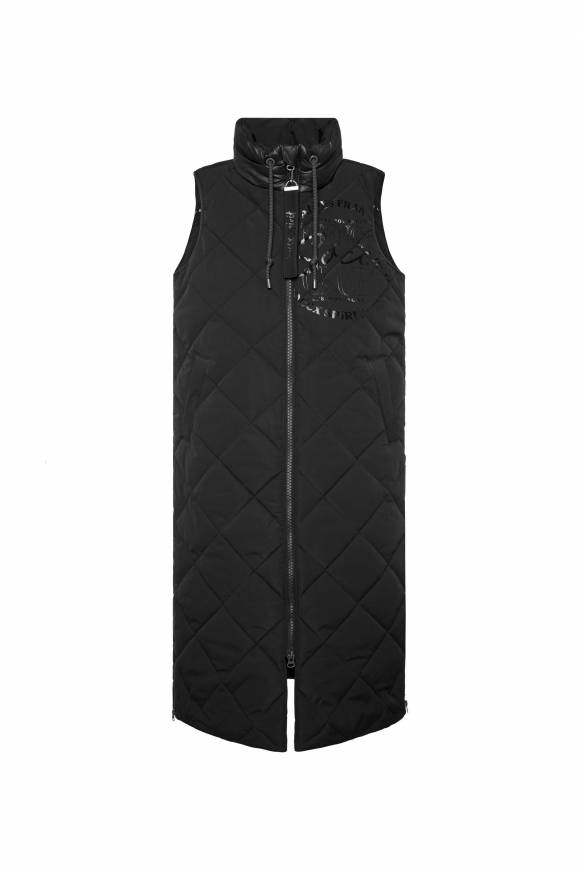 Soccx Lange Steppweste Mit Shiny-Details Black