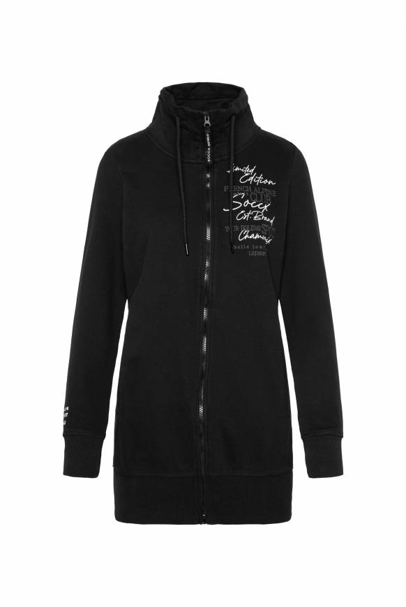 Soccx Lange Sweatjacke Mit Hohem Kragen Black