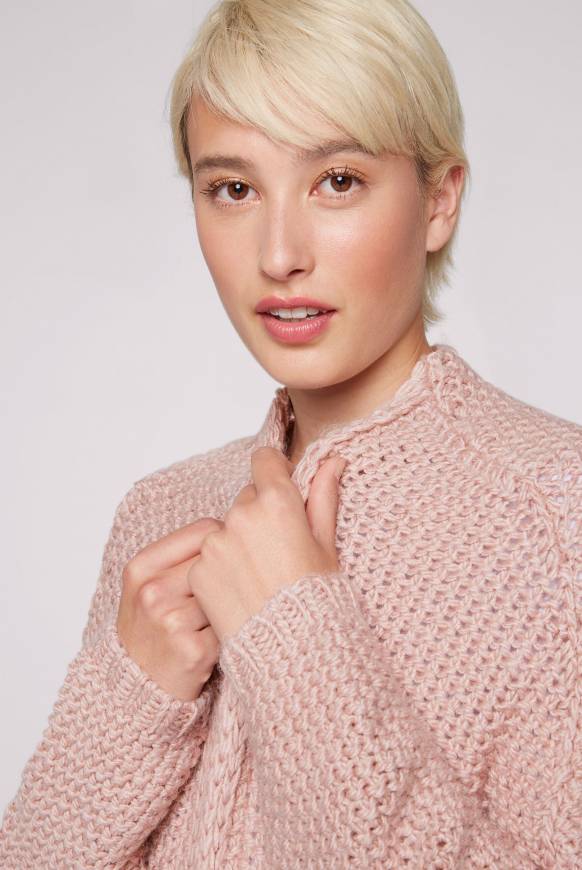 Soccx Langer Cardigan Mit Perlmuster Rose Blush