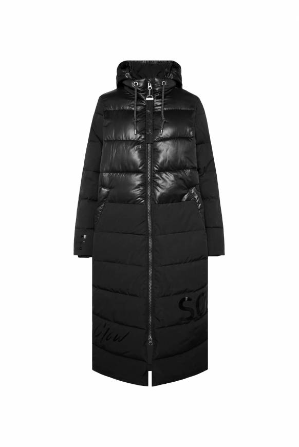 Soccx Langer Steppmantel Im Materialmix Black