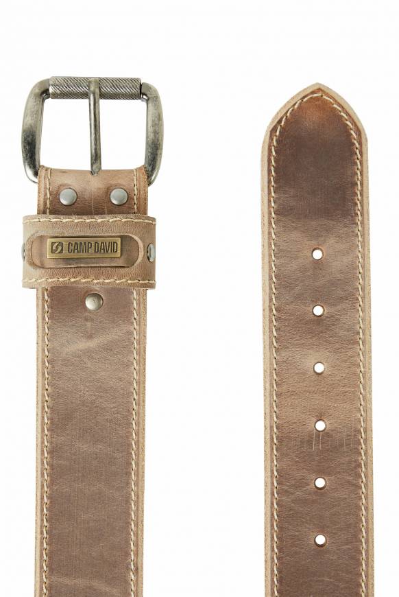 Soccx Ledergürtel Beige