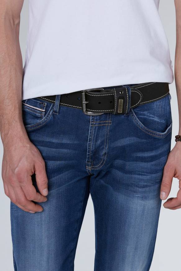 Soccx Ledergürtel black