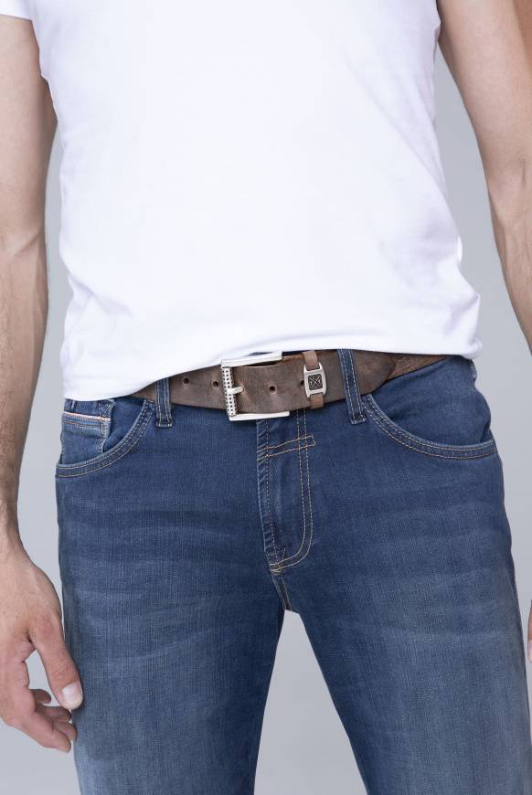 Soccx Ledergürtel im Used Look brown