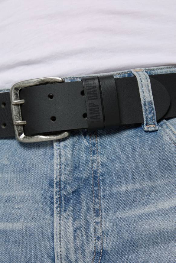 Soccx Ledergürtel Mit Doppeldornschließe Black