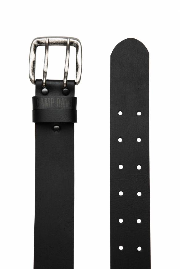 Soccx Ledergürtel Mit Doppeldornschließe Black