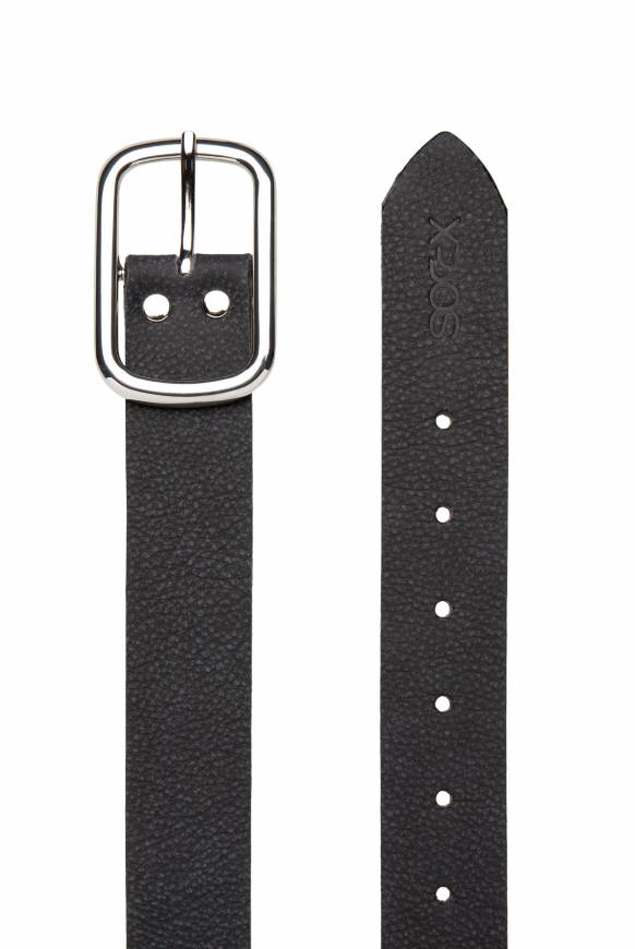 Soccx Ledergürtel Mit Leichter Narbung Black