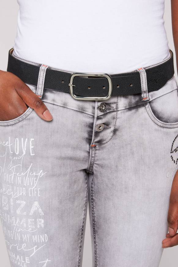 Soccx Ledergürtel mit leichter Narbung black