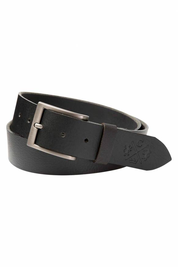 Soccx Ledergürtel Mit Matter Dornschließe Black