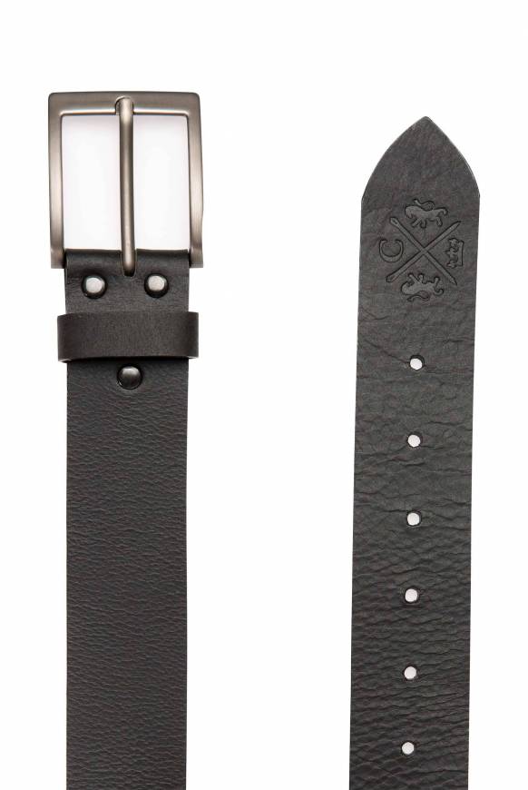 Soccx Ledergürtel Mit Matter Dornschließe Black