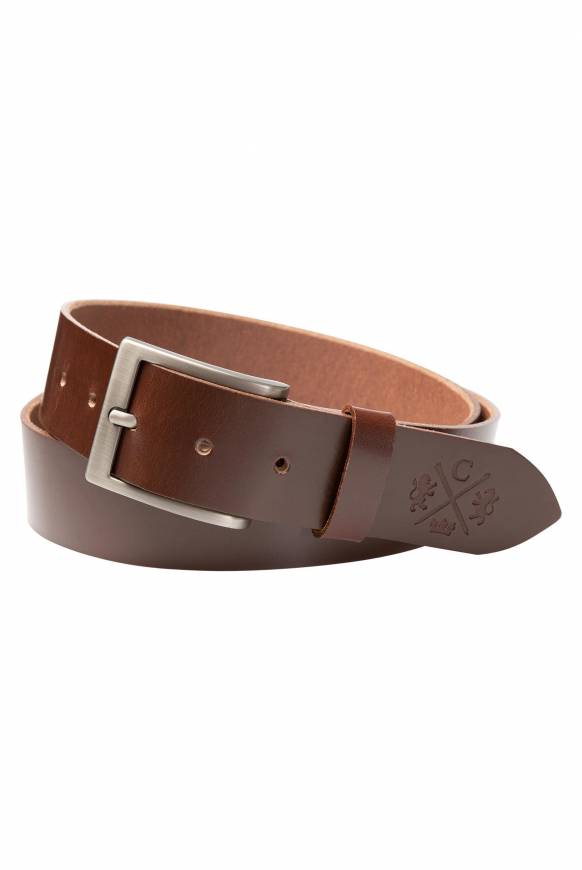 Soccx Ledergürtel Mit Matter Dornschließe Brown