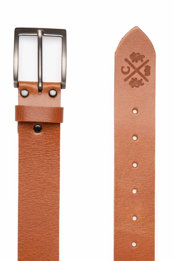 Soccx Ledergürtel Mit Matter Dornschließe Cognac