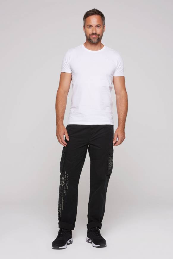 Soccx Leichte Cargohose Mit Label Prints Black