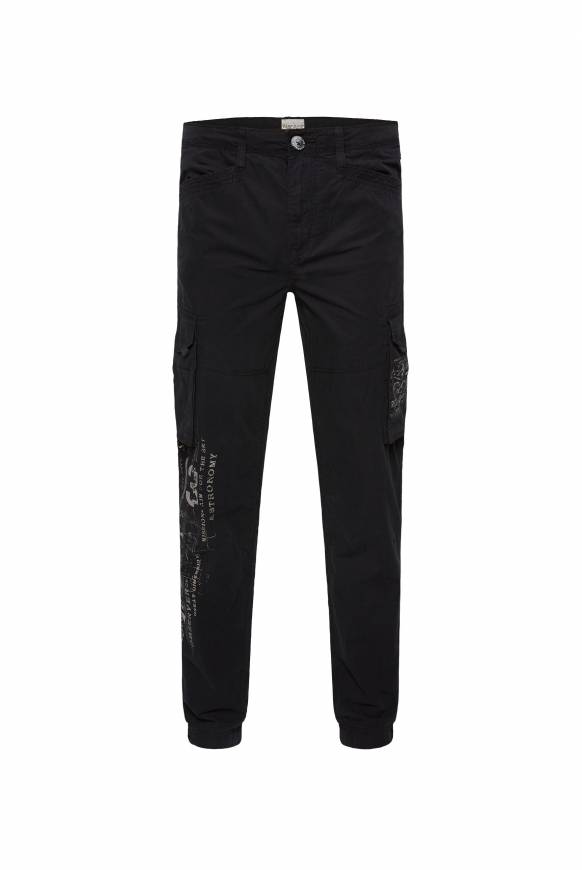 Soccx Leichte Cargohose Mit Label Prints Black