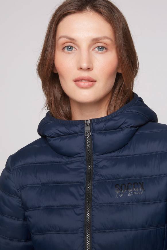 Soccx Leichte Steppjacke Mit Kapuze Blue Navy