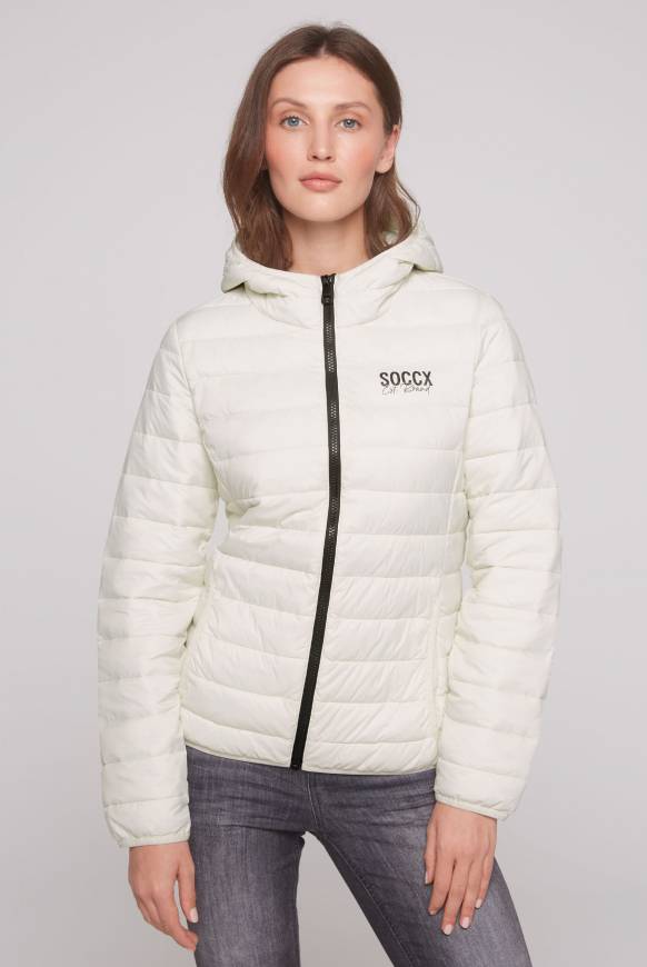 Soccx Leichte Steppjacke mit Kapuze kitt