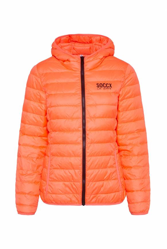 Soccx Leichte Steppjacke Mit Kapuze Neon Orange