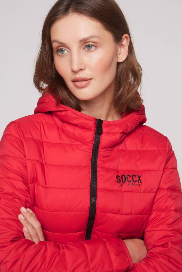 Soccx Leichte Steppjacke Mit Kapuze Royal Red