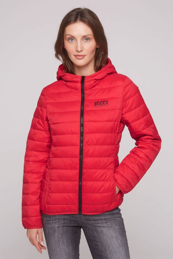 Soccx Leichte Steppjacke mit Kapuze royal red
