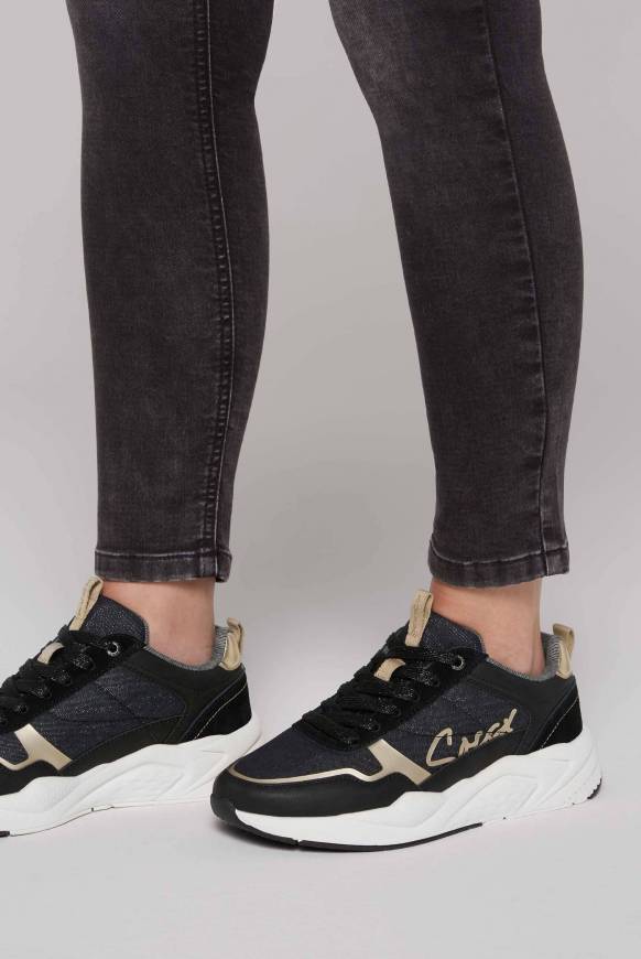 Soccx Leichter Sneaker Mit Glitter-Design Black