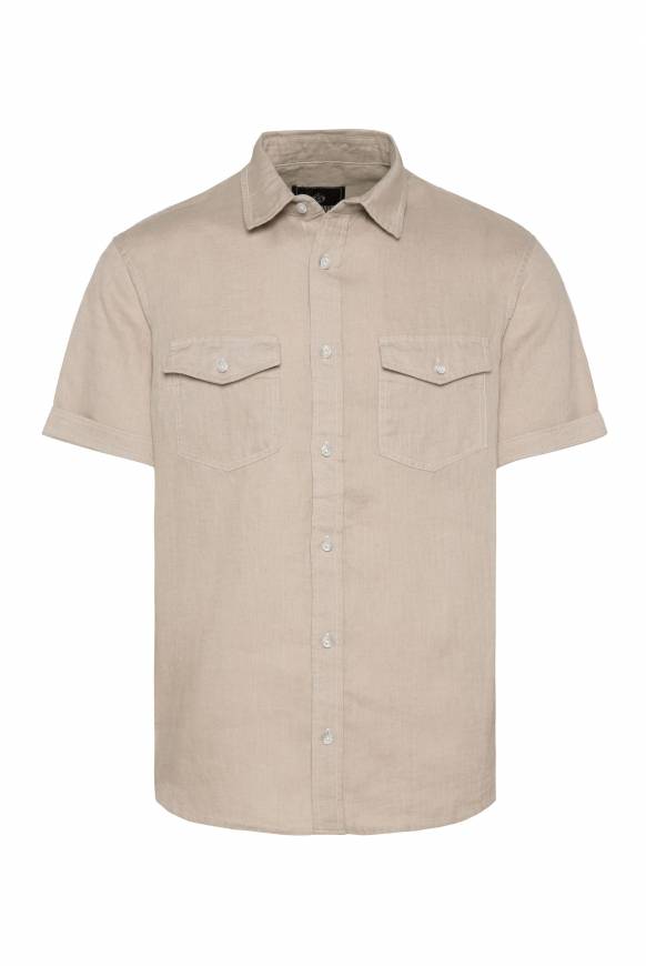 Soccx Leinenhemd Mit Klappentaschen Cappuccino S