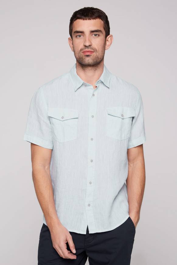Soccx Leinenhemd mit Klappentaschen summer blue