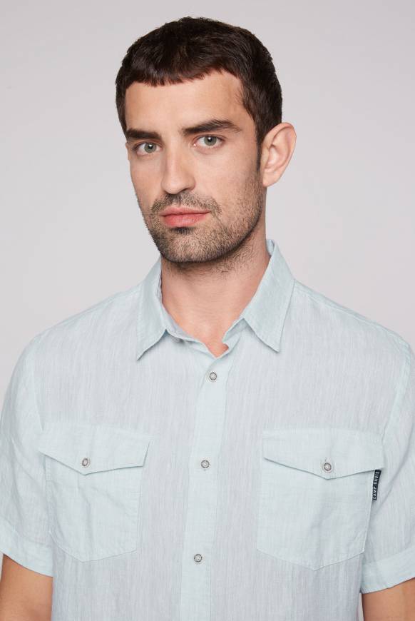 Soccx Leinenhemd Mit Klappentaschen Summer Blue