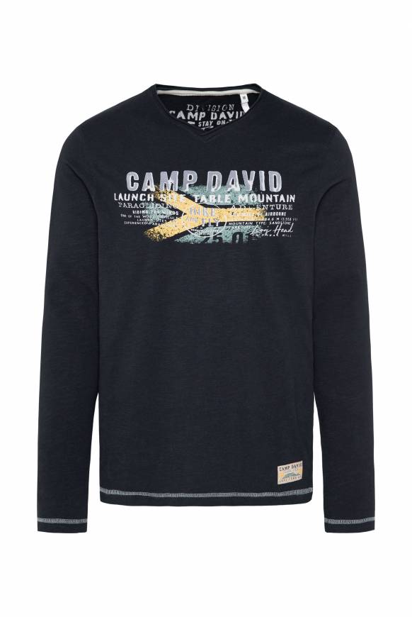 Soccx Longsleeve Mit Flockprint Blue Navy