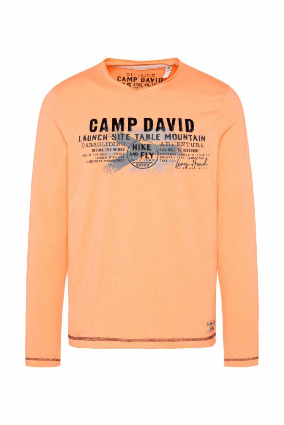 Soccx Longsleeve Mit Flockprint Sunrise Orange