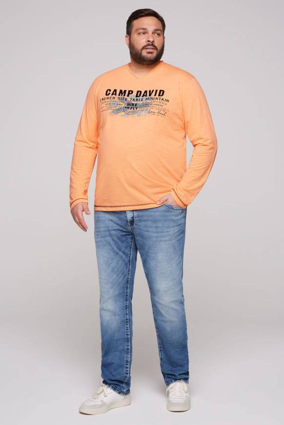 Soccx Longsleeve Mit Flockprint Sunrise Orange