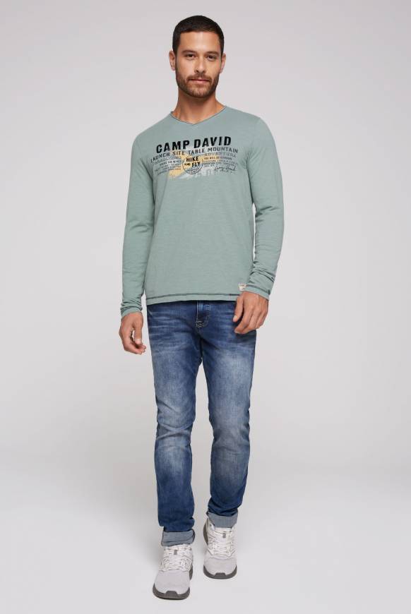 Soccx Longsleeve Mit Flockprint Teal