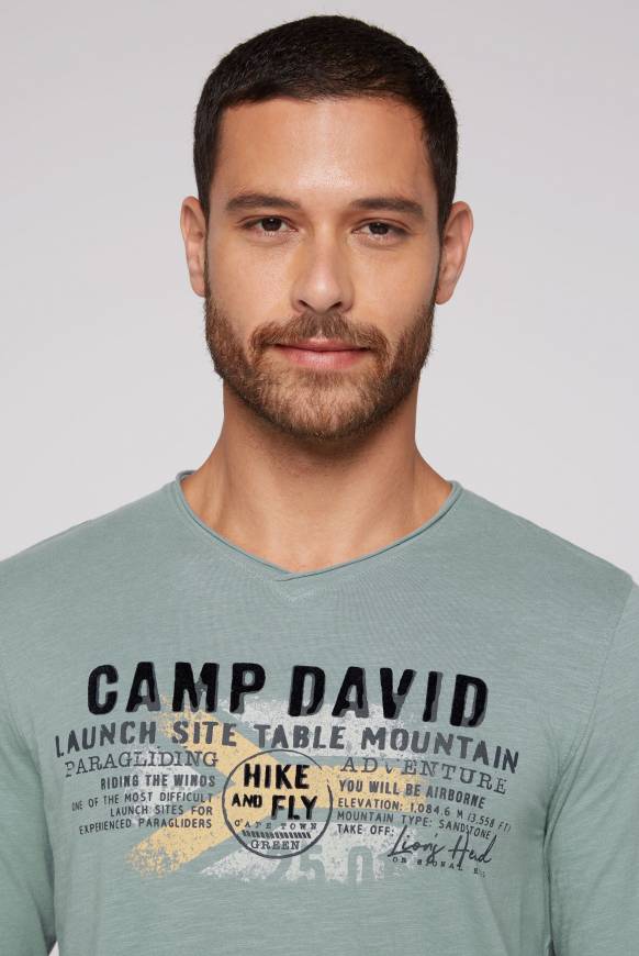 Soccx Longsleeve mit Flockprint teal