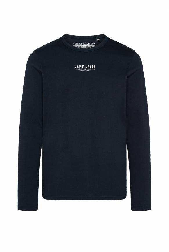 Soccx Longsleeve Mit Logo Print Blue Navy