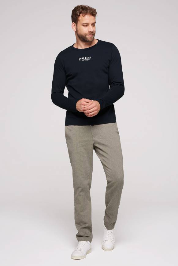 Soccx Longsleeve Mit Logo Print Blue Navy