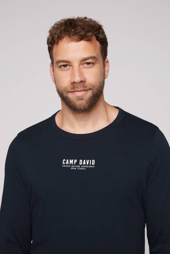 Soccx Longsleeve Mit Logo Print Blue Navy