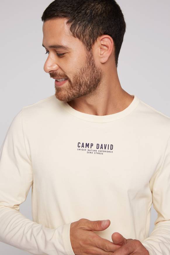 Soccx Longsleeve Mit Logo Print Ecru