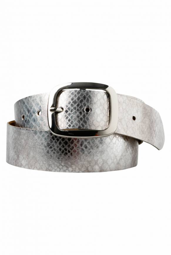 Soccx Metallic-Gürtel Mit Snake-Muster Silver