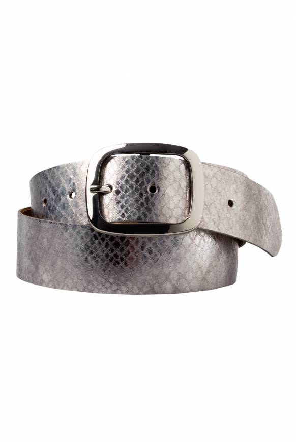 Soccx Metallic-Gürtel Mit Snake-Muster Silver