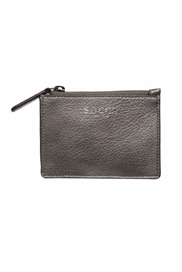 Soccx Mini-Geldbörse Mit Zipper Dark Silver