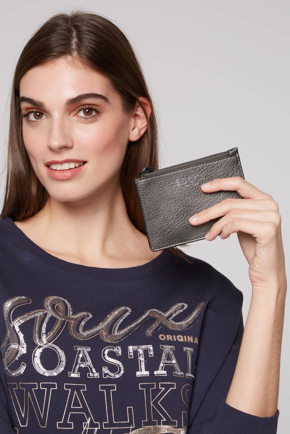 Soccx Mini-Geldbörse mit Zipper dark silver