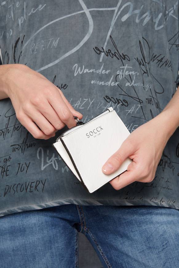 Soccx Mini-Geldbörse Mit Zipper Ivory