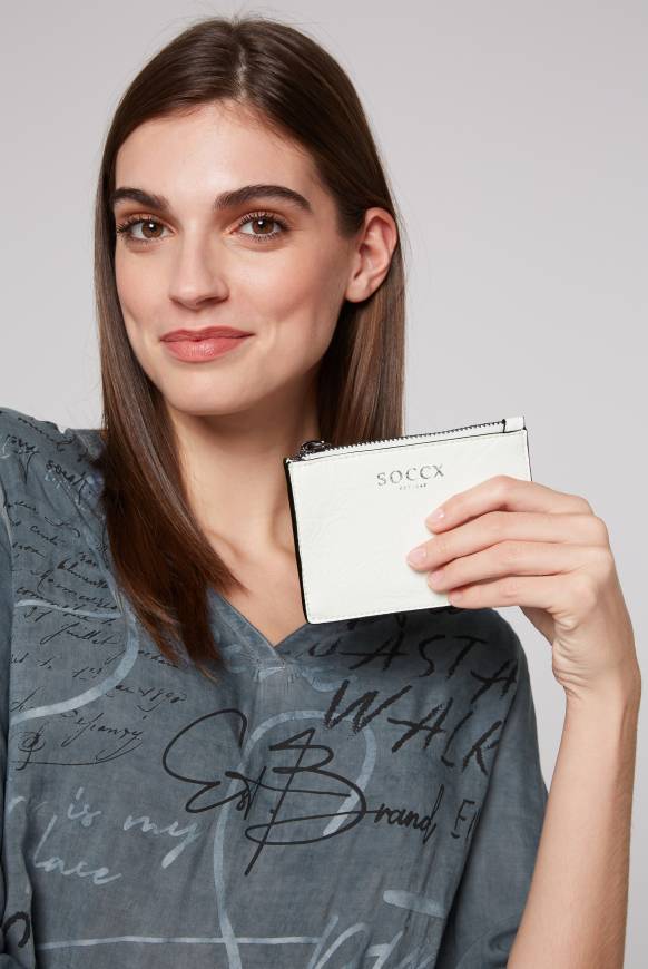 Soccx Mini-Geldbörse Mit Zipper Ivory
