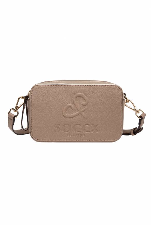 Soccx Modern Bag Mit Logo-Prägung Beige