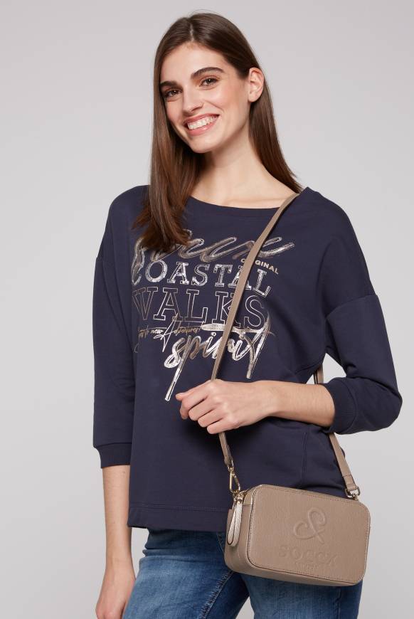 Soccx Modern Bag mit Logo-Prägung beige