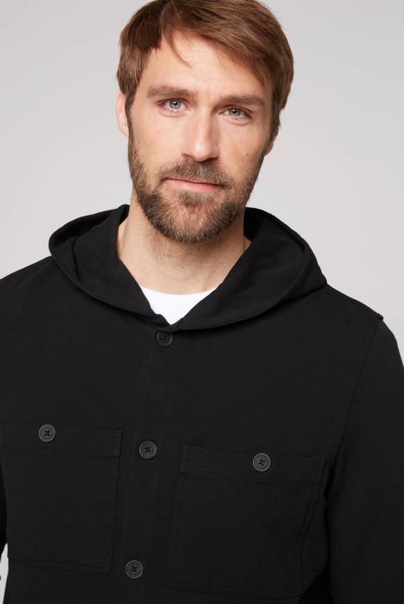 Soccx Overshirt Mit Kapuze Und Brusttaschen Black