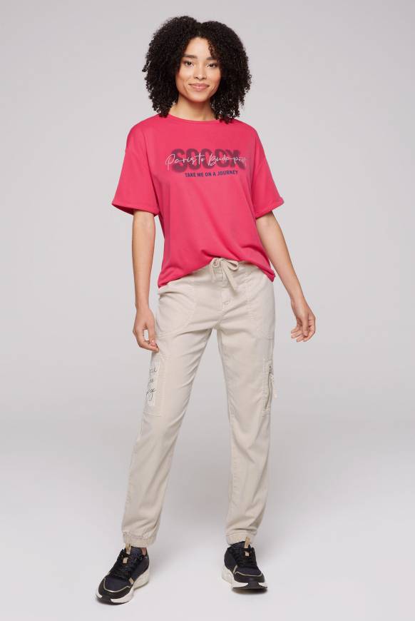 Soccx Oversized T-Shirt Mit Logo Artwork Pinky Red