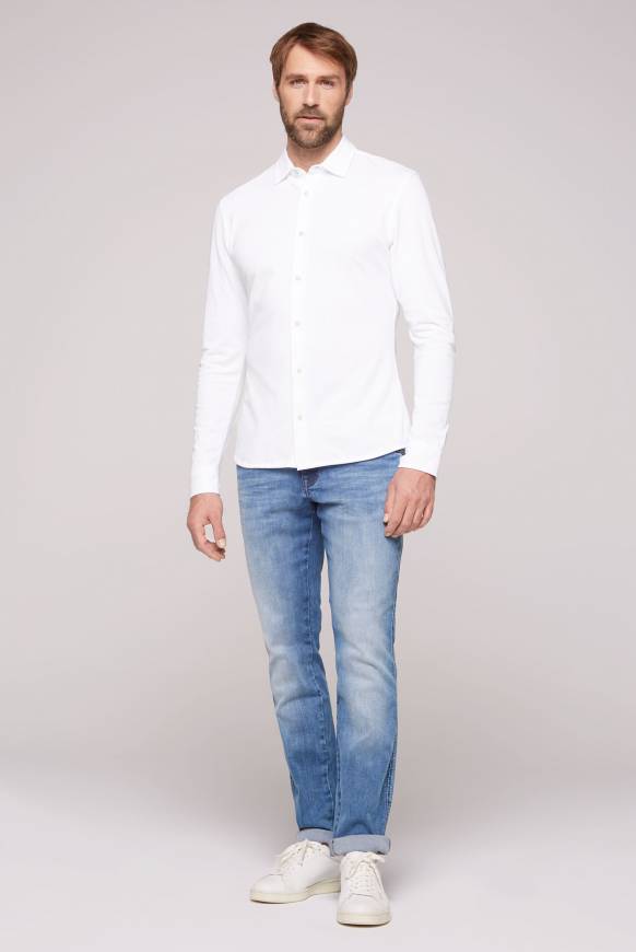 Soccx Oxford Langarmhemd Opticwhite