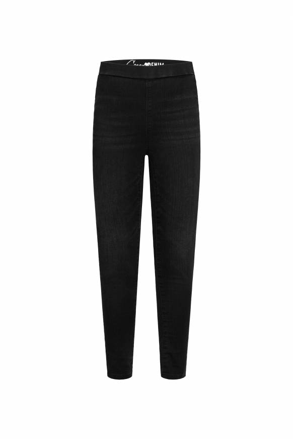 Soccx PI:A Jeggings Mit Used-Waschung Black Used