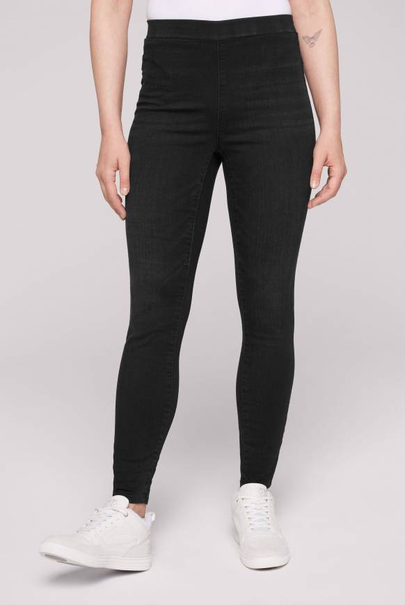 Soccx PI:A Jeggings mit Used-Waschung black used