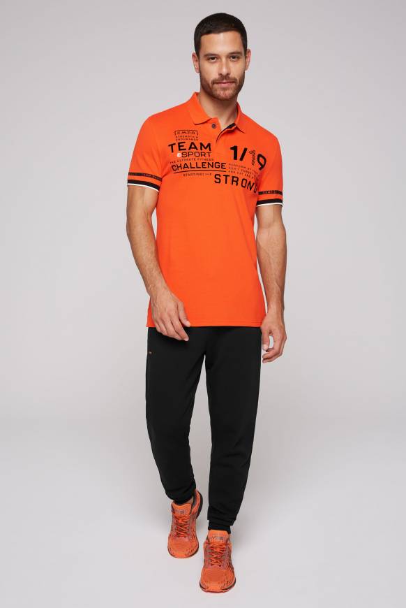 Soccx Pikee-Polo Mit Flockprint Signal Orange